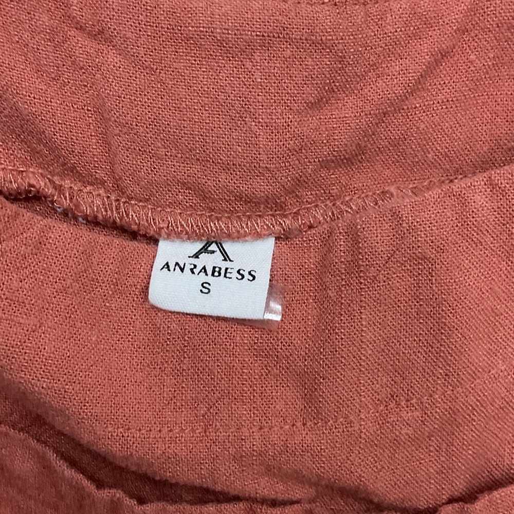 Rust Wide-Leg Linen Blend Jumpsuit - Picture 2 of 2